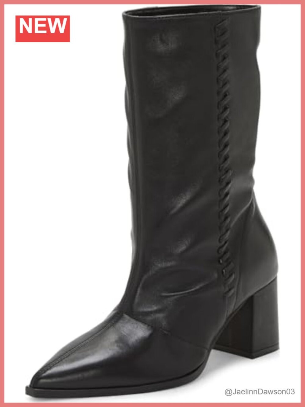 Vince Camuto Women's Lorrys Ankle Booties Leather Block Heel Pointed Toe Pull On